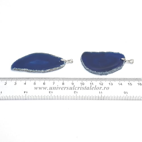 Pandantiv agat albastru felie