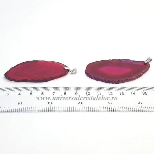 Pandantiv agat roz felie