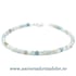 Bratara acvamarin rotund slefuit - 4 mm