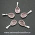 Pandantiv cuart roz lacrima fatetat - 9/13mm