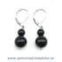 Cercei turmalina neagra rotund-10mm m03