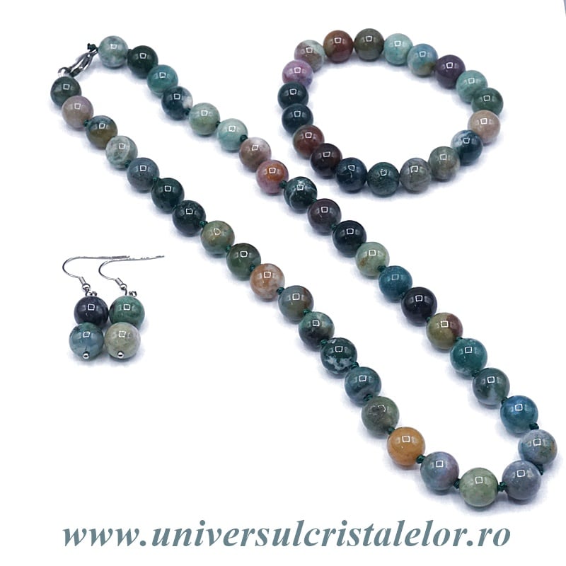 Set bijuterii agat muschi