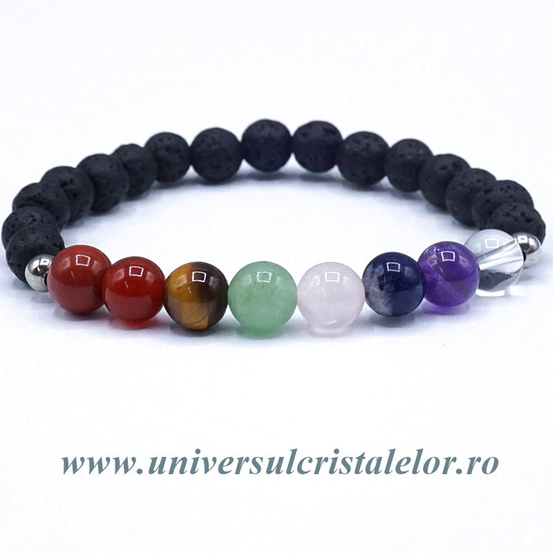 Bratara chakre cu lava vulcanica