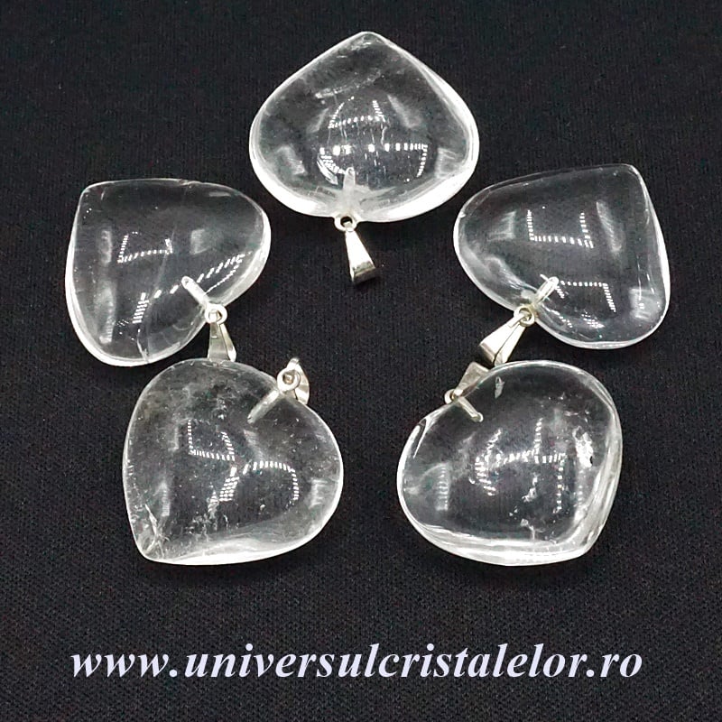 Pandantiv cristal de stanca inima