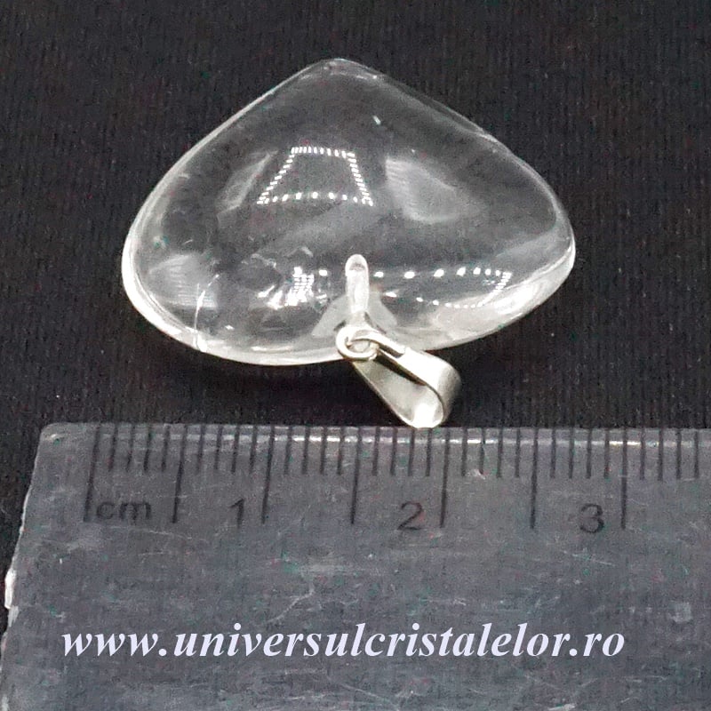 Pandantiv cristal de stanca inima