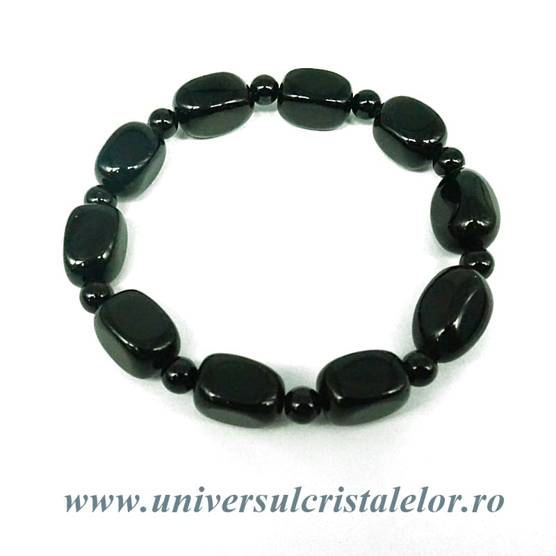 Bratara obsidian negru
