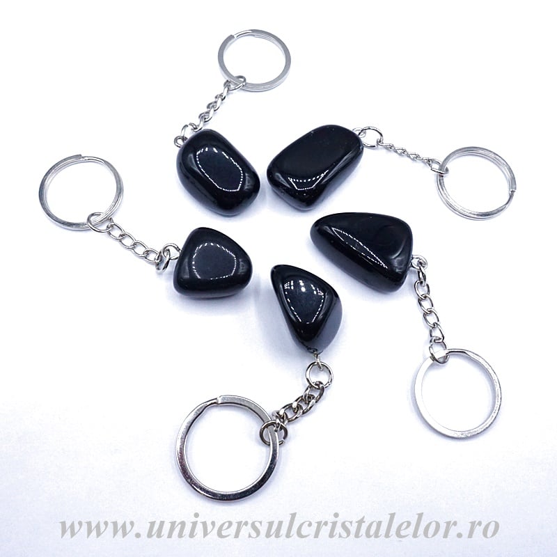 Breloc obsidian negru