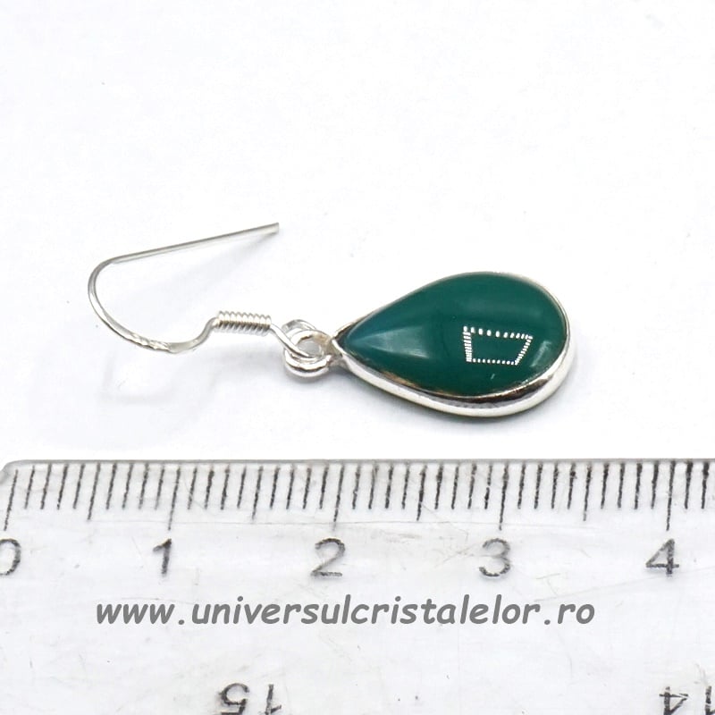 Cercei onix verde lacrima