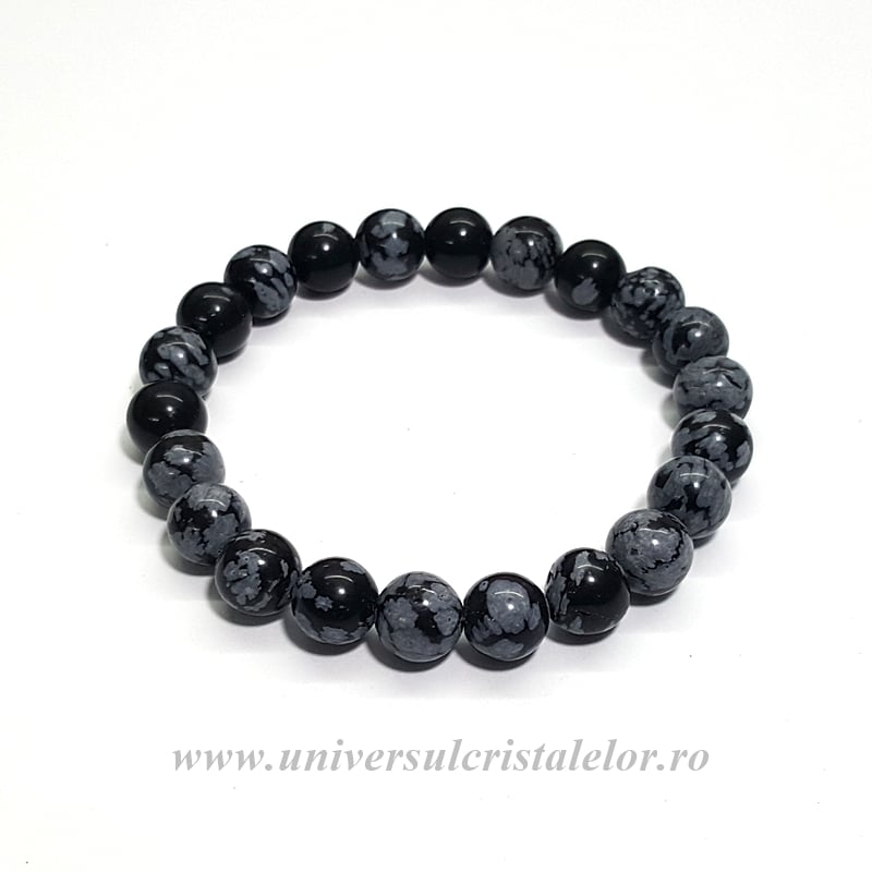 Bratara obsidian fulg de nea