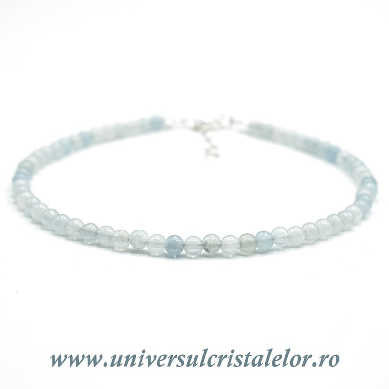 Bratara acvamarin rotund slefuit - 3,1mm