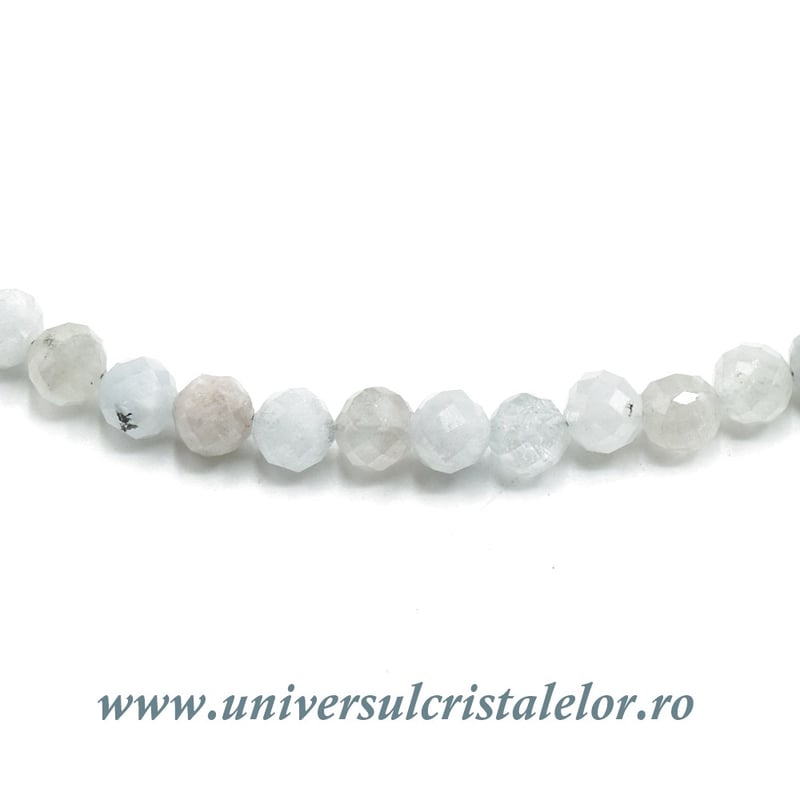 Colier acvamarin rotund fatetat - 4,8 mm