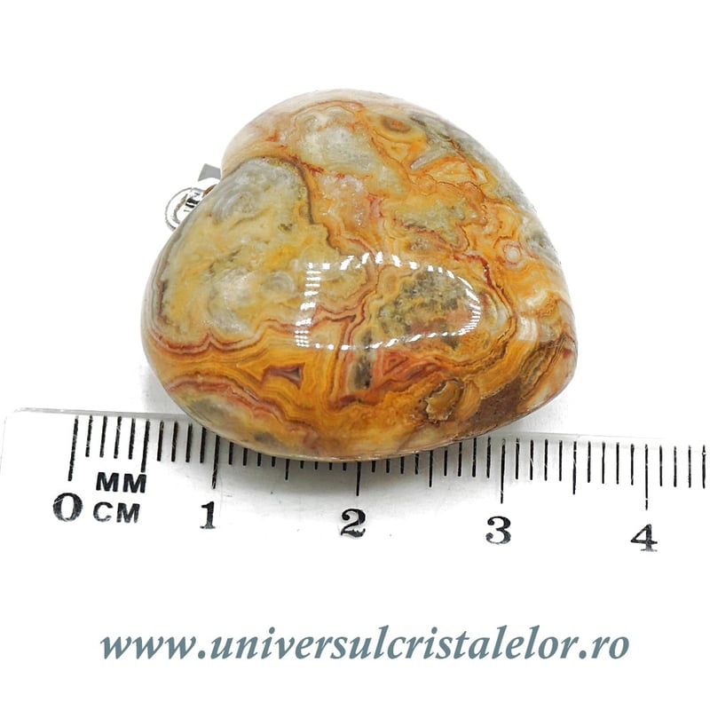 Pandantiv agat galben inima