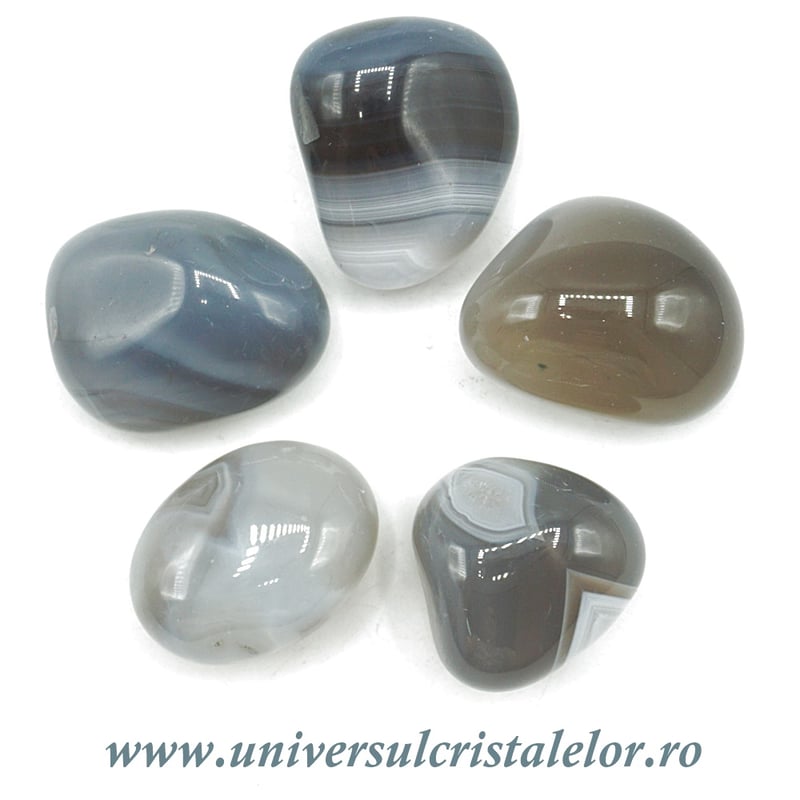 Agat gri piatra rulata