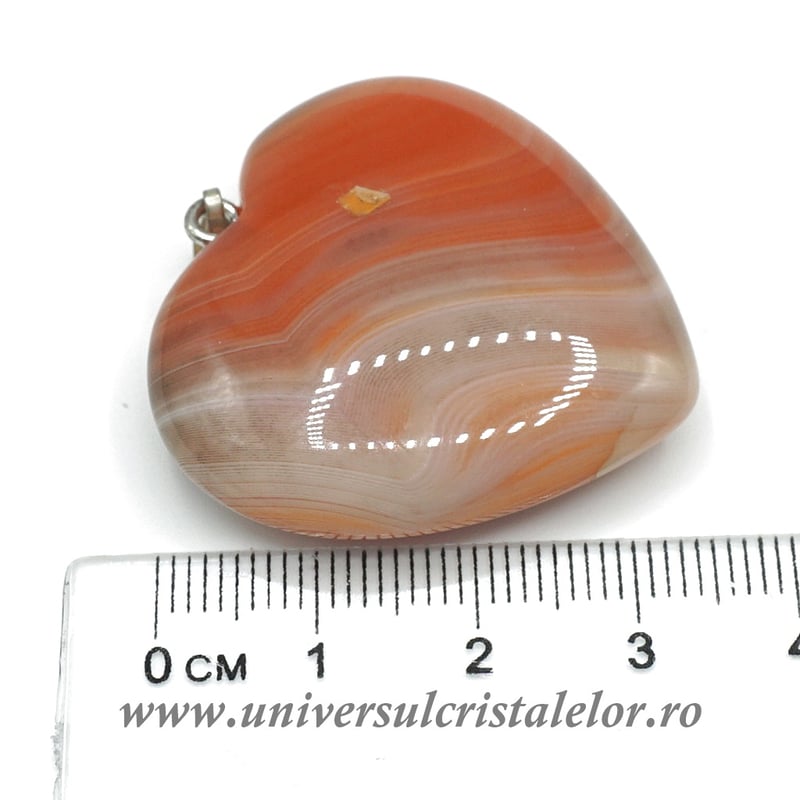 Pandantiv agat rosu inima