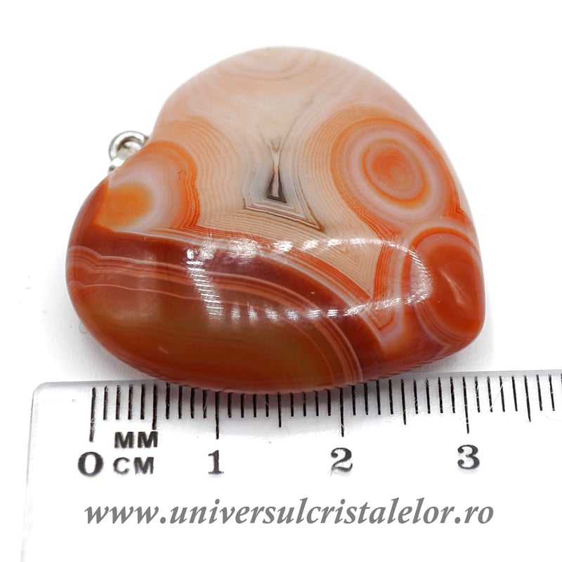 Pandantiv agat rosu inima