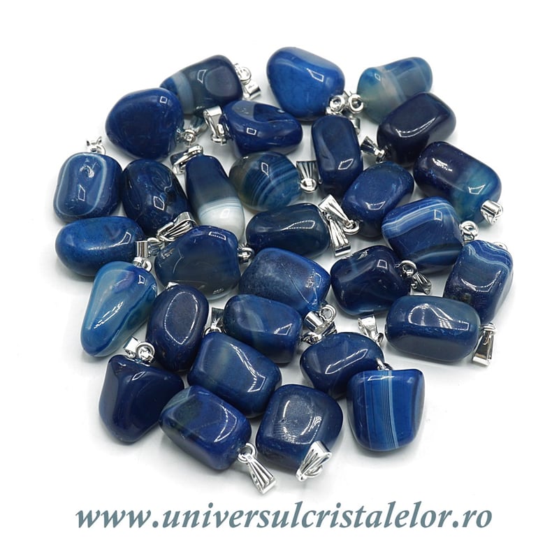 Pandantiv agat albastru