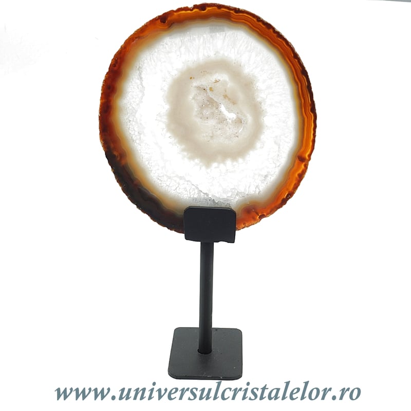 Felie agat natural pe suport de metal