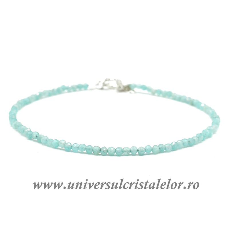 Bratara amazonit cub fatetat - 2,15mm