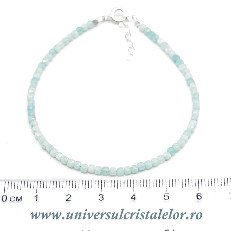 Bratara amazonit cub fatetat - 2,5mm