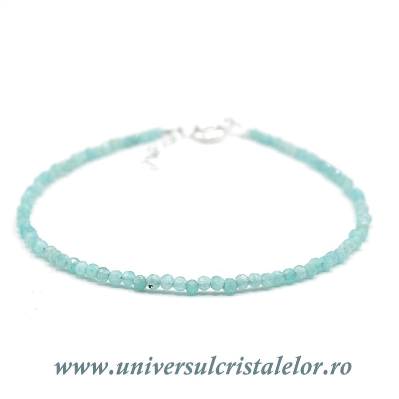 Bratara amazonit rotund fatetat - 2 mm