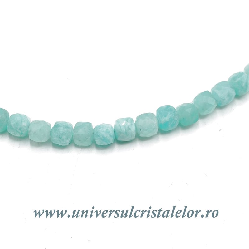 Colier amazonit cub fatetat - 4,5mm
