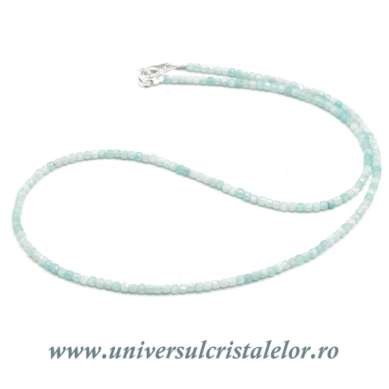Colier amazonit cub fatetat - 2,5mm