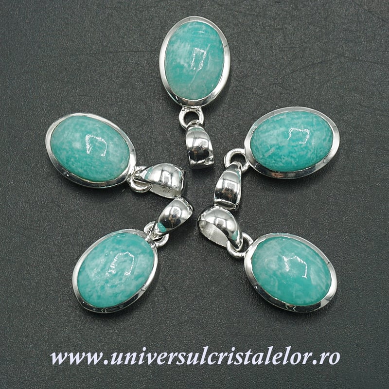 Pandantiv amazonit cabochon oval