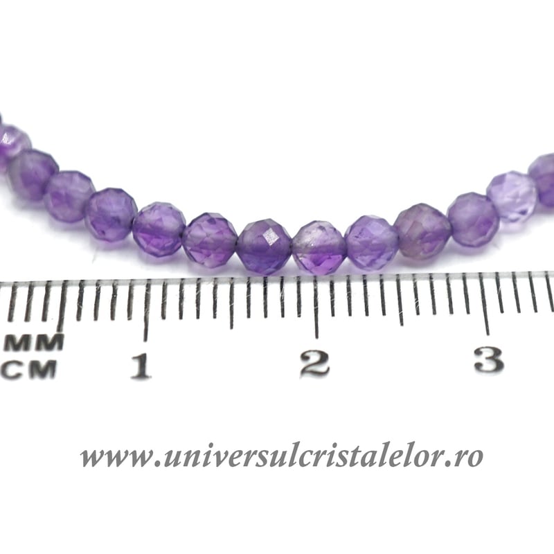 Bratara ametist rotund fatetat - 3,2 mm