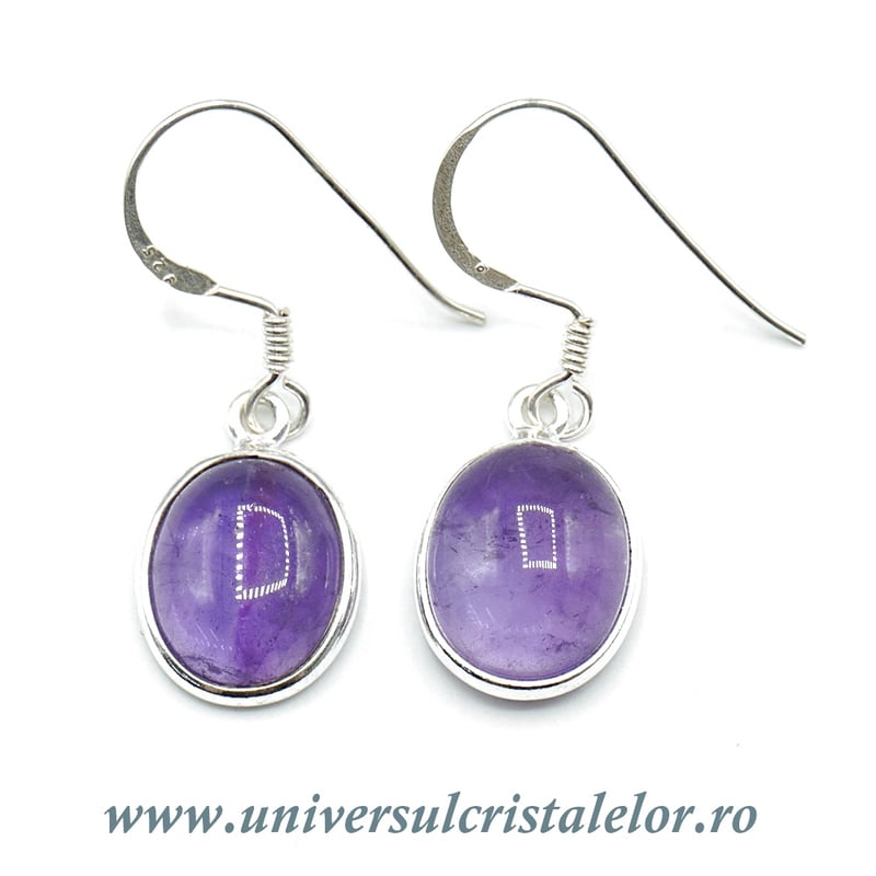 Cercei ametist ovali