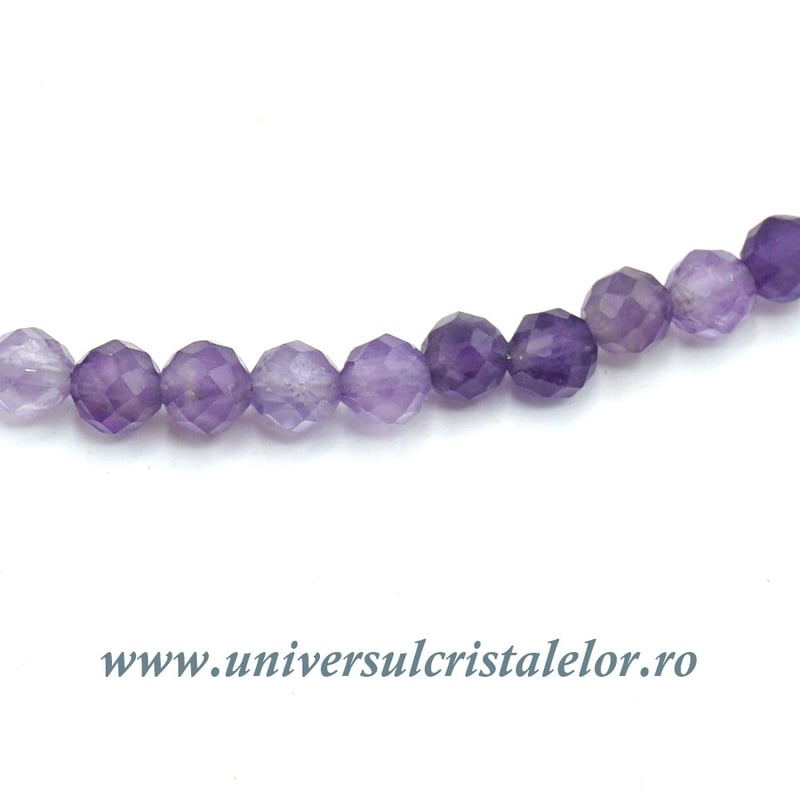 Colier ametist rotund fatetat - 4,1 mm