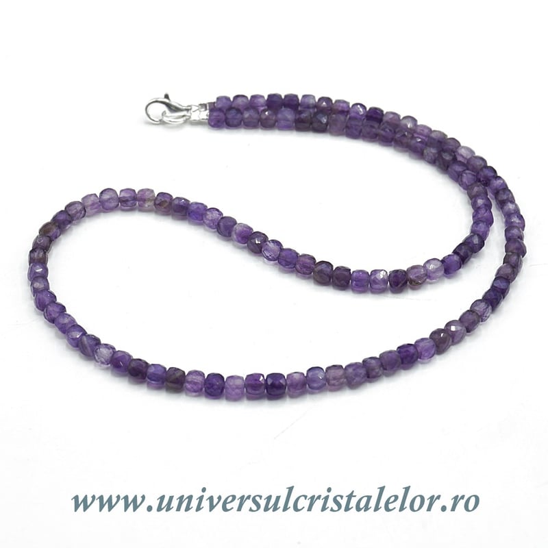 Colier ametist cub fatetat - 4,3mm