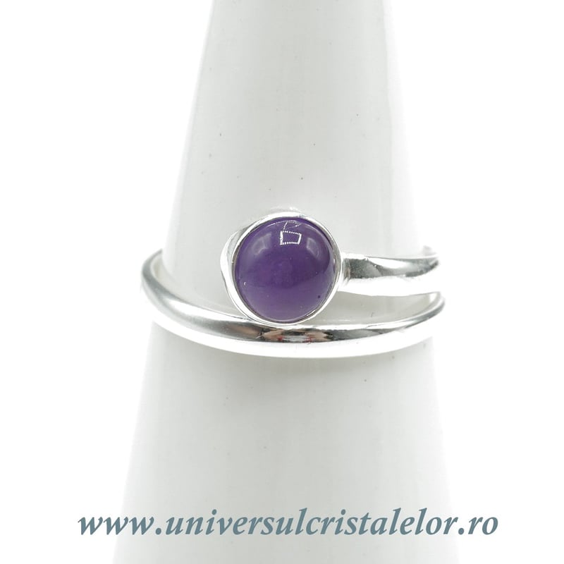 Inel ametist rotund