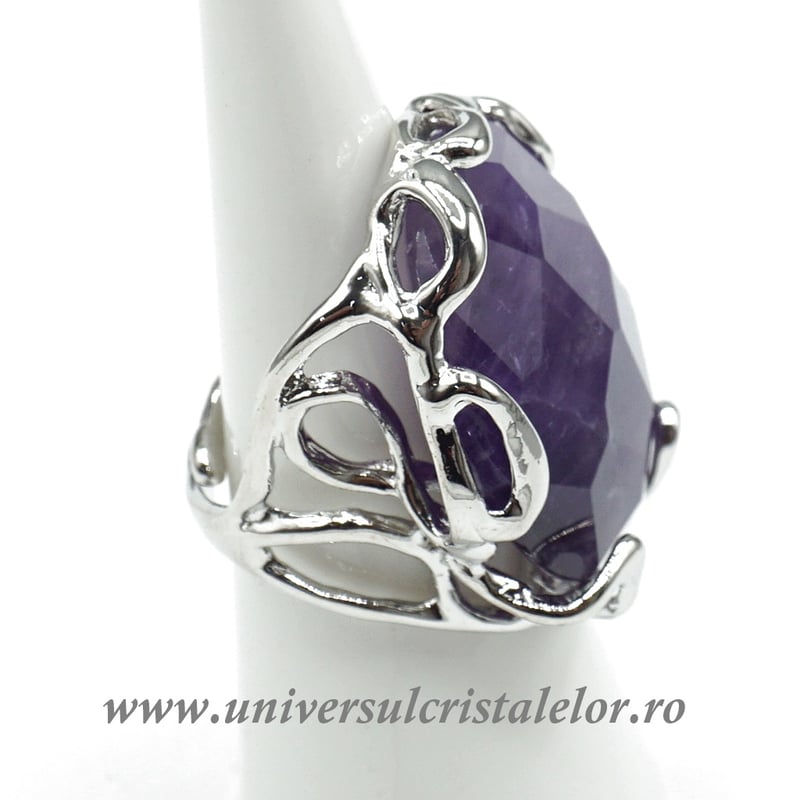 Inel ametist oval reglabil m3