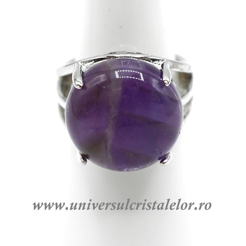 Inel ametist rotund reglabil m6