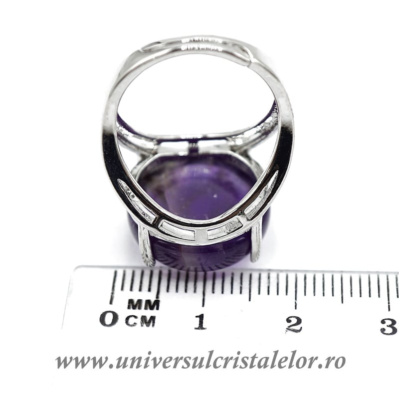 Inel ametist rotund reglabil m6