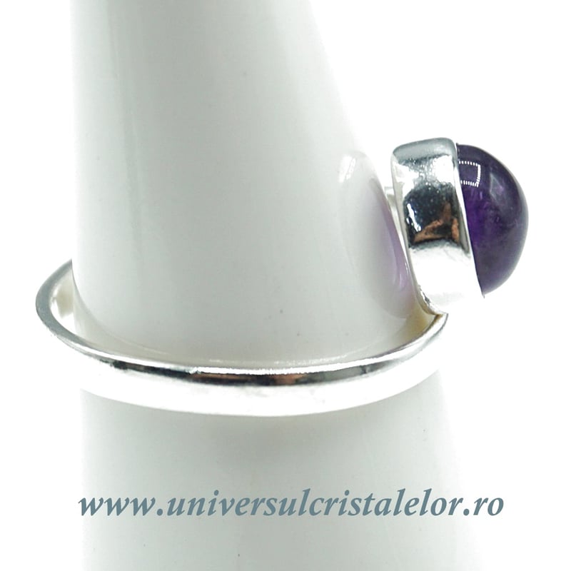 Inel ametist rotund