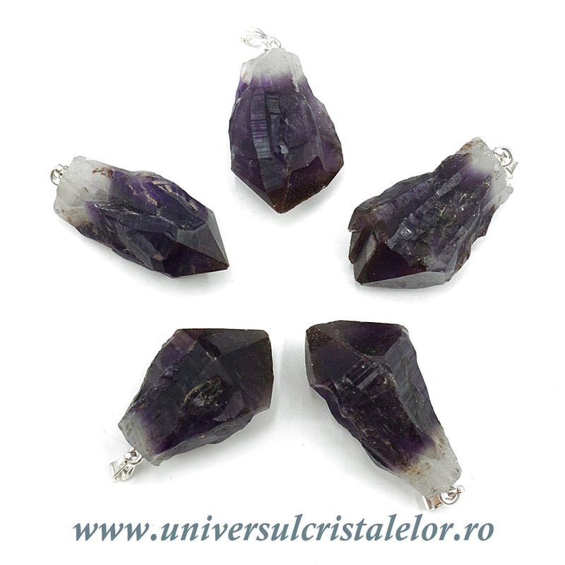 Pandantiv ametist bicolor varf natural