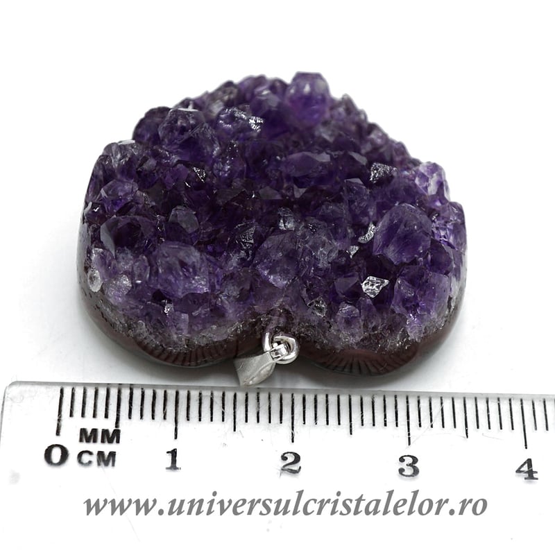 Pandantiv ametist inima