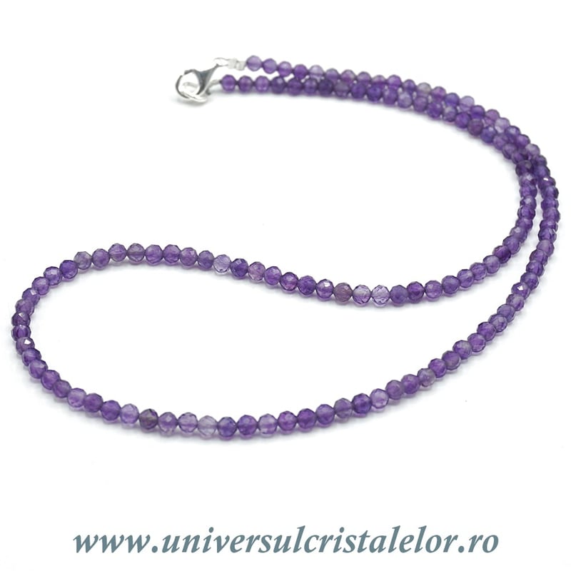Set ametist bratara , colier si cutie