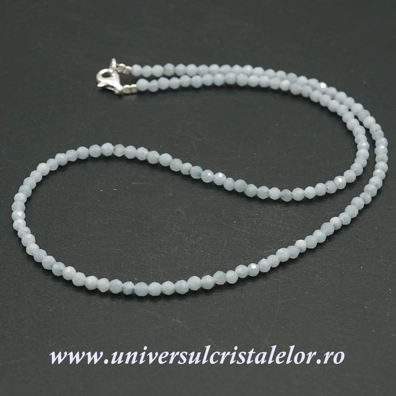 Colier angelit rotund fatetat - 3.4mm