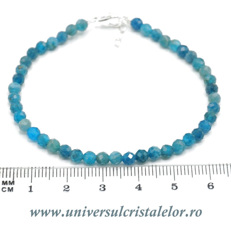 Bratara apatit rotund fatetat - 3,9 mm