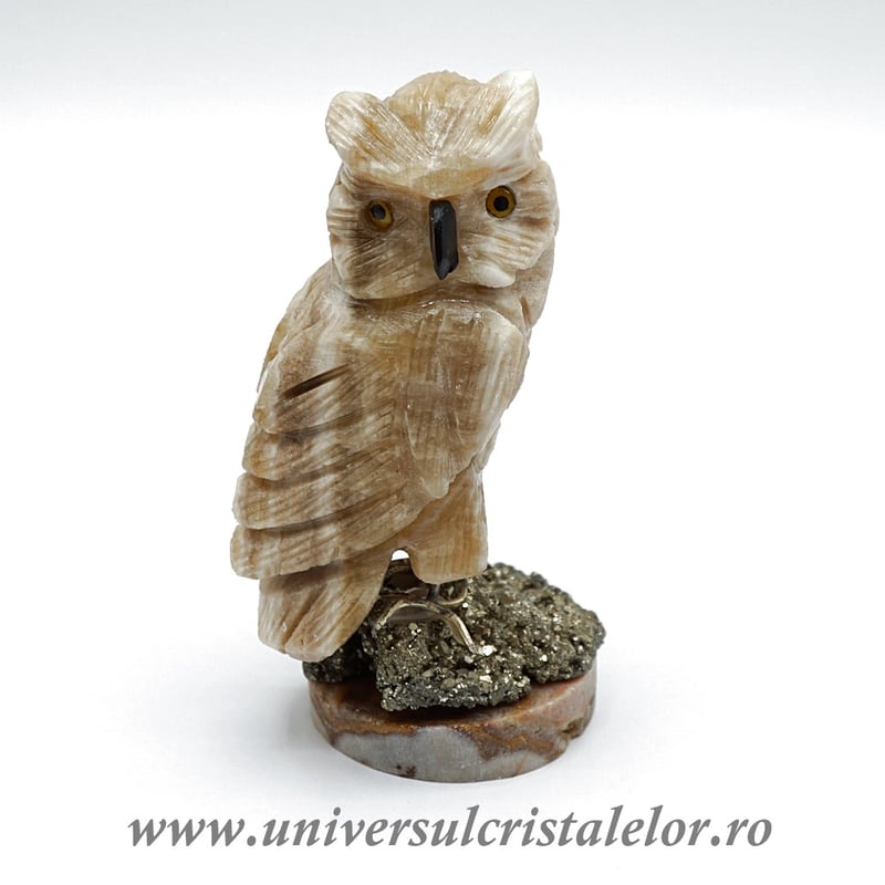 Figurina aragonit bufnita m1