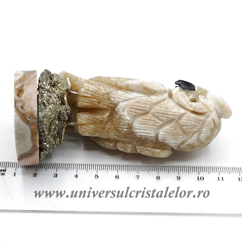 Figurina aragonit bufnita m1