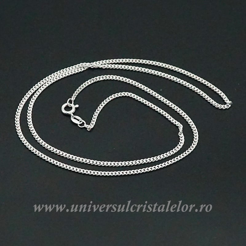 Lantisor Argint model cuban subtire m1- 55cm