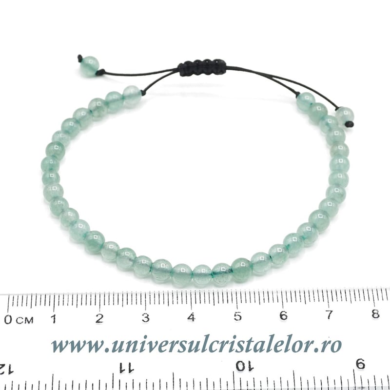 Bratara aventurin rotund - 4 mm cu snur reglabil