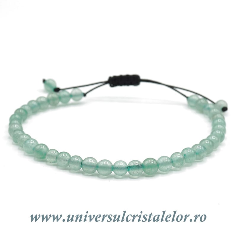 Bratara aventurin rotund - 4 mm cu snur reglabil