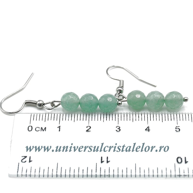 Cercei aventurin rotund fatetat- 6 mm