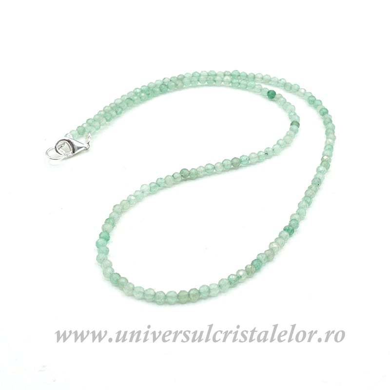 Colier aventurin rotund fatetat - 3mm