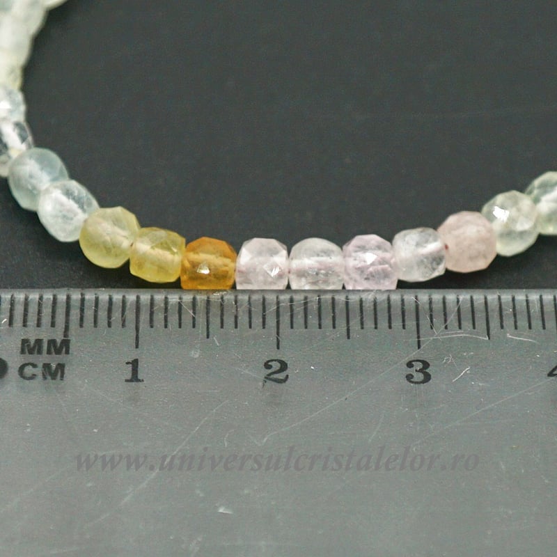 Colier mixt beril rotund - 4.3 mm