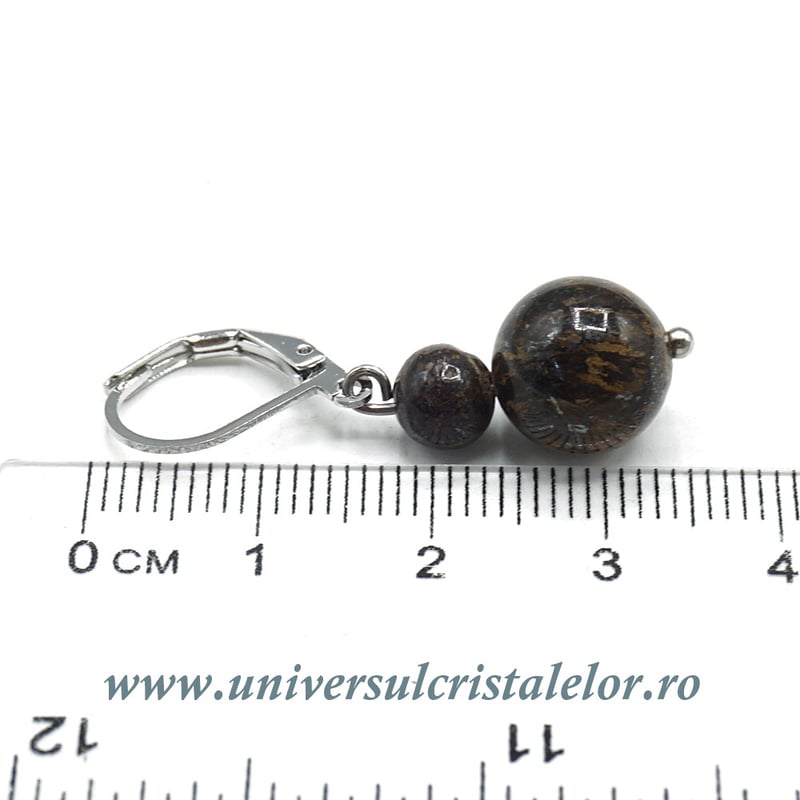 Cercei bronzit rotund -10mm m03